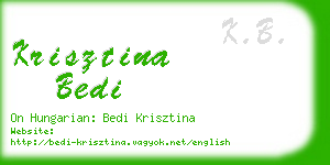 krisztina bedi business card